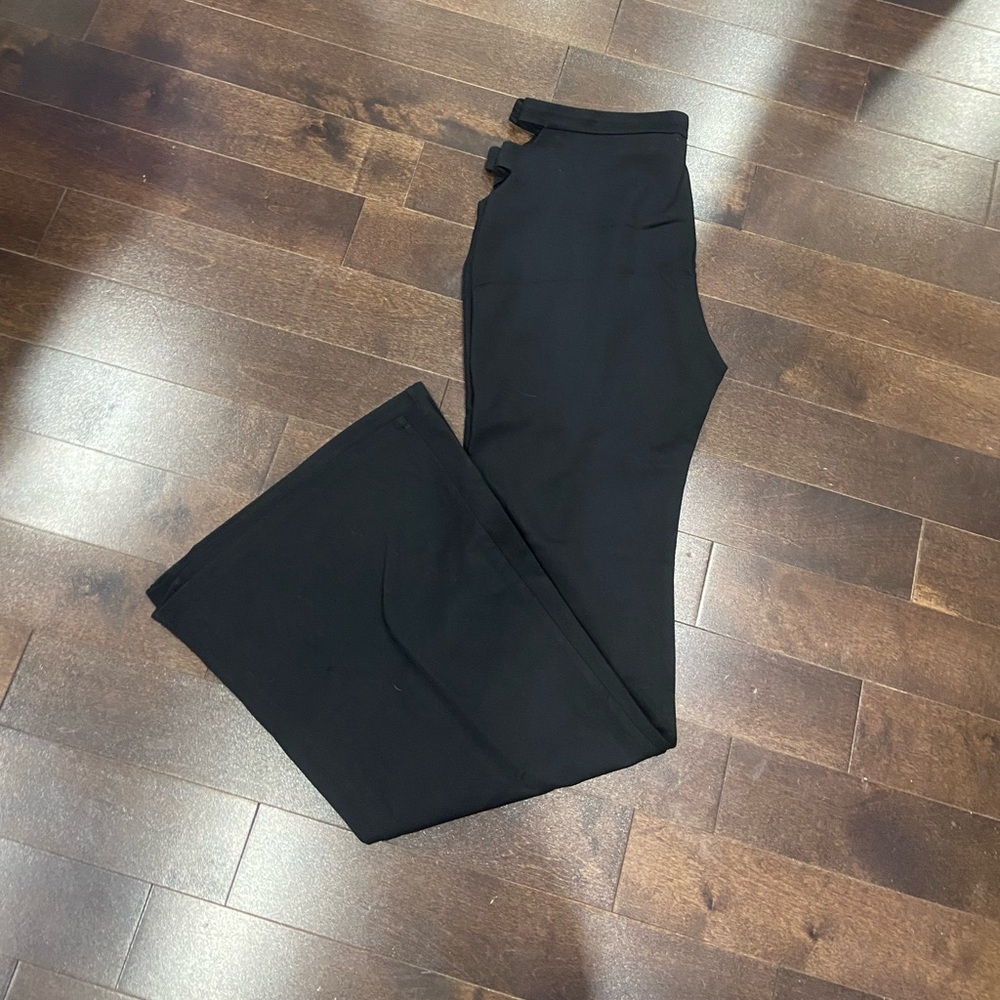 Black cutout flare pants NWT